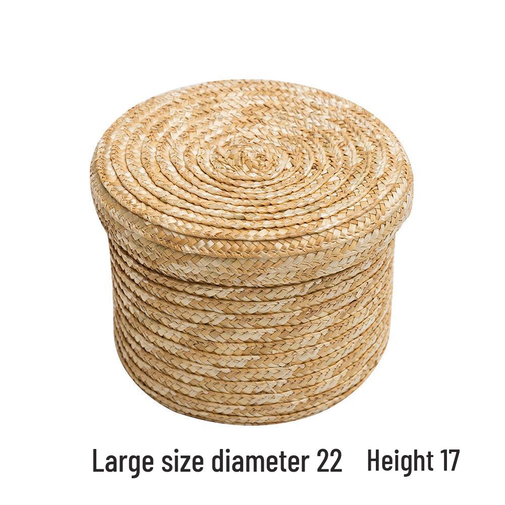De Yun Pletený slaměný úložný koš na hračky a kosmetiku