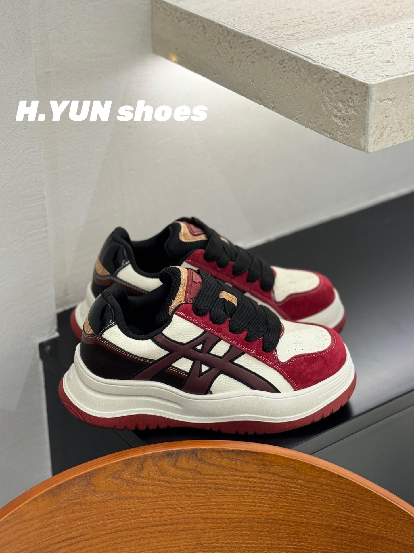 

thick-soled trend fashion casual board shoes women s 2025 autumn new high-end leather versatile sports white shoes women 40 винный