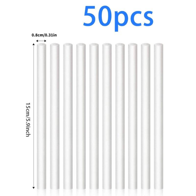 50pcs High Efficiency Cotton Wick Refills Filter Sticks for USB Mini Humidifiers Cool Mist Diffuser Replacement Wicks