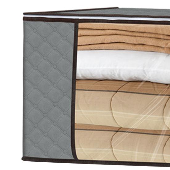 Clothes Storage Bag with Reinforced Handles Zipper Close Large Capacity Blanket Bed Sheets Organizer Foldable Storage Bin