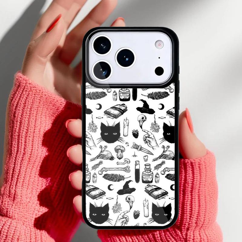 Witchcraft Halloween Cat Dark Witch Phone Case for iPhone 17 Air 16e 15 14 13 Pro Max Back Cover for 12 11 Pro Coque