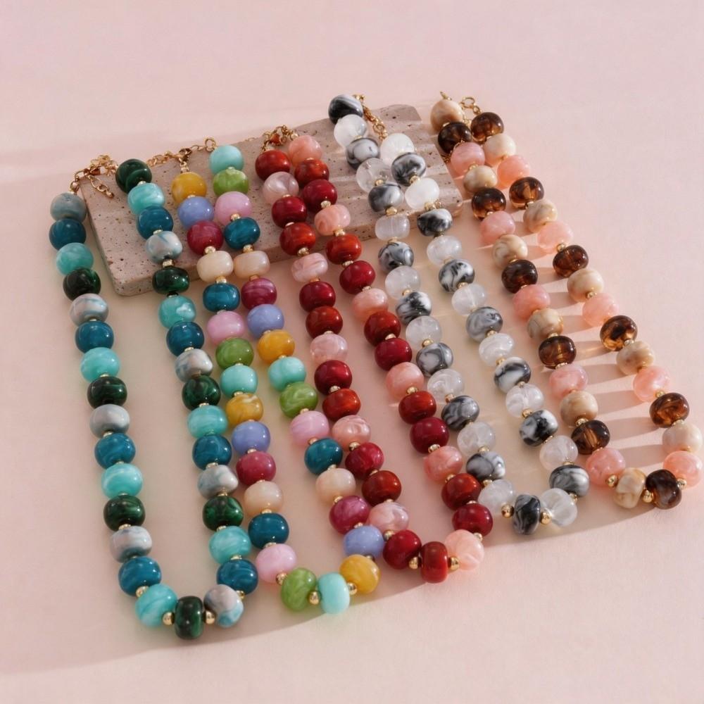 Acrylic Material Beaded Choker Irregular Bead Clavicle Chain Trendy Necklace Jewelry Gift