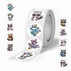 500 Stickers/roll Cartoon Raccoon Ins Cute Hand Tent Tape Decorative Suitcase Notebook Roll Tape