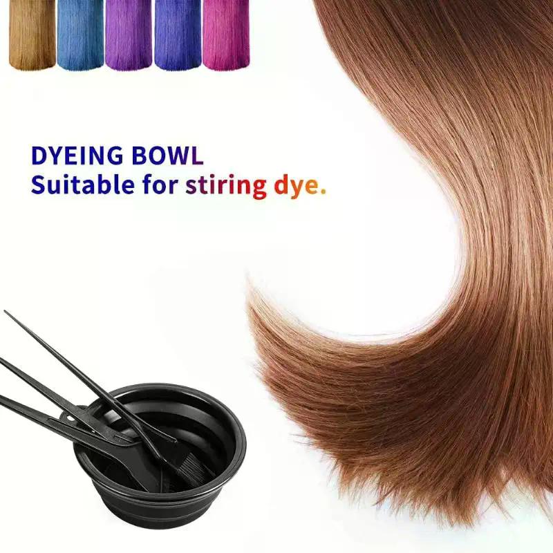 Hair Dye Brush And Bowl Set Ear Caps Dye Mixer Hair Tint Dying Coloring Applicator Dye Tool Hairdressing Styling Accessory