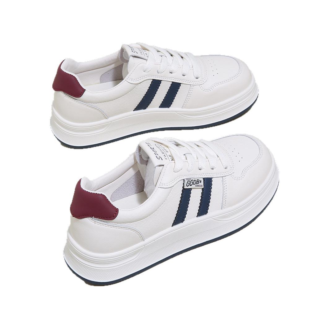 Thick-soled Leather Little White Shoes Children's Models 2025 Autumn New Versatile Popular Students Lightweight Sports and Leisure Board Shoes