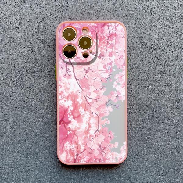 Rosa Pfirsichblüten Handyhülle für iphone 15 14 13 12 Pro Max Mini 11 16 14 Plus XR XS X 7 8 Plus SE 2020 Blumen Rückseite Funda Capa