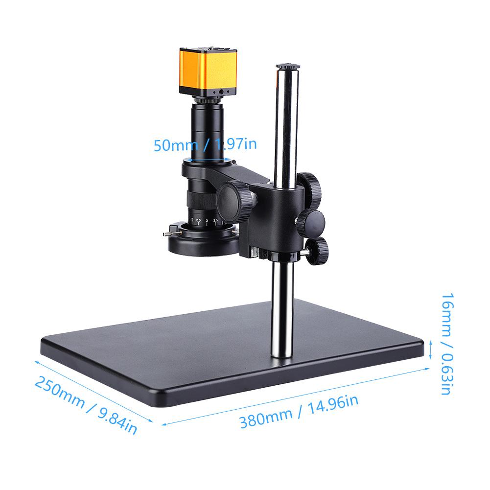 16MP HDMI USB Video Microscope Camera + 45LED Ring Light Universal Bracket