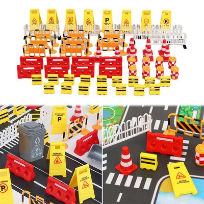 62-teiliges Miniatur-Gnom-Baustellen-Set Kreatives Weihnachts-Gnom-Bauset Straßenbauszene für Einweihung