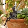 Flower Fairy Garden Statues Ornaments, Resin Miniature Figurines with Butterfly Wings for Pastoral Style Sculptures Indoor Outdoor Decor, Waterproof