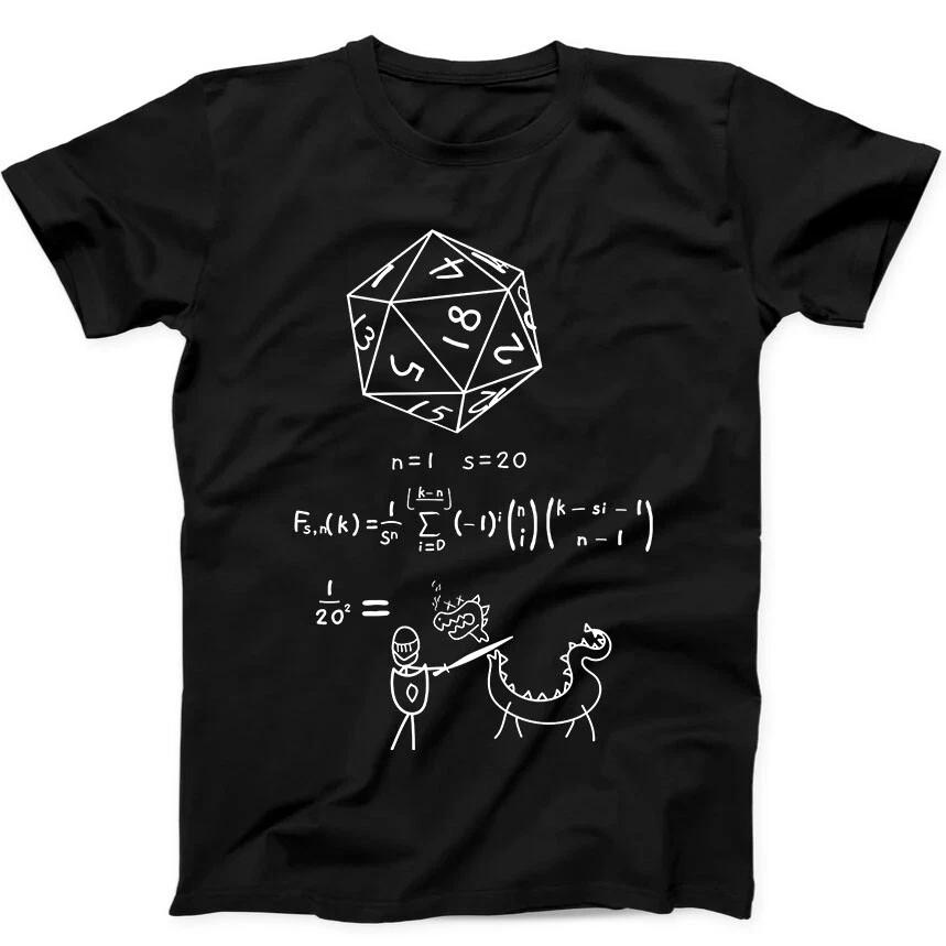 The Science of 20 Sided Dice DnD D20 Art Funny Retro Gift Tee Black T Shirt 3