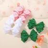2Pcs/set Colorful Party Bowknot Ribbon Hair Clips for Girl Glitter Hair Bangs Hairgripes Lovely Solid Color Barrette