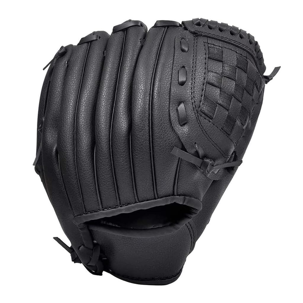 YOASONEK Baseball Glove for Parent and Child 10.5-inch Softball Club Glove Catching Practice Comes with Ball Right-Hand Throw Black Children