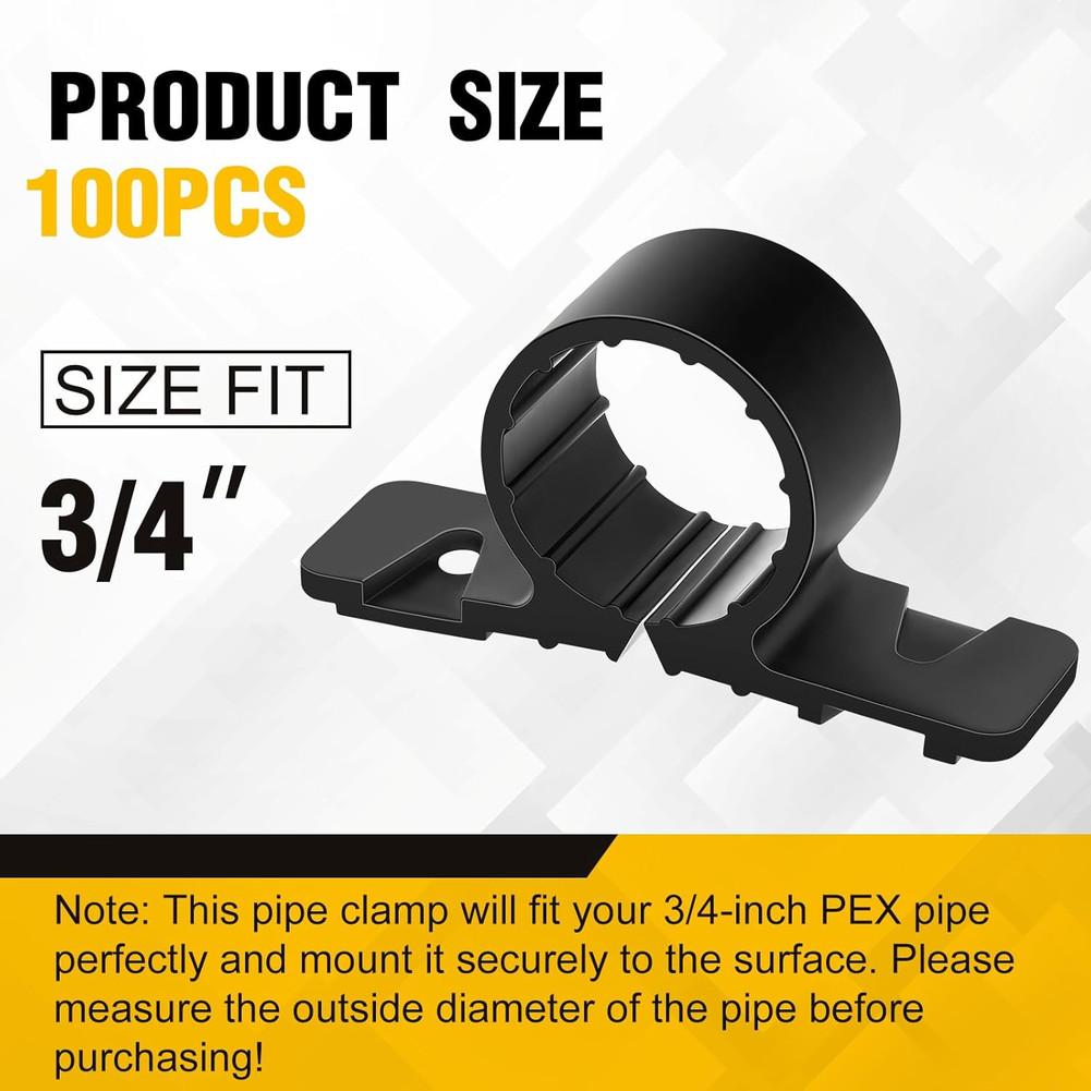 50XHeavy Duty Plastic Pipe Clamp For PEX Copper CPVC Pipe Hanger Support Fits 1/2 Inch And 3/4 Inch Pipes