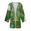Women's Casual And Fashionable Christmas Printed Lightweight Mid Length Jacket Cardigan