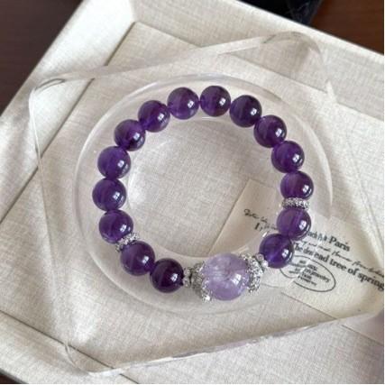 Women Beaded Bracelet, Natural Stone / Glaze Round Beads, Sweet Style Travel Gift
