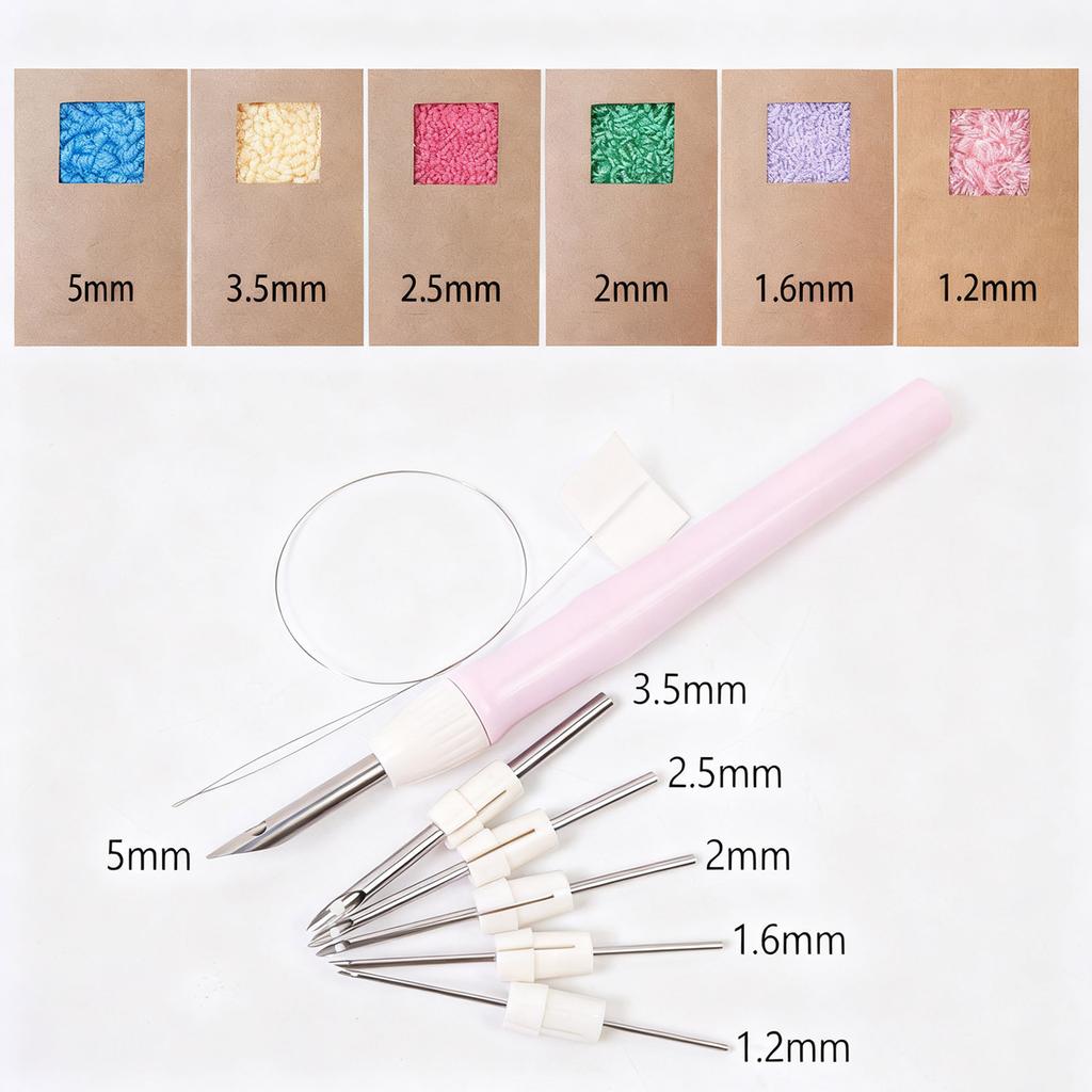 Portable Punch Needle Set Featuring Adjustable Head Ergonomic Designs and Carry Case for Easy Crafting Organization