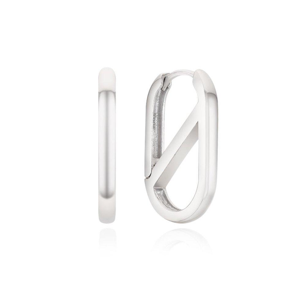 Glory White Silver One-Touch Earrings Teesvw06708M