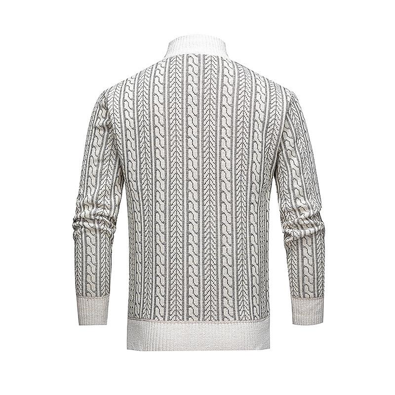 Herren Herbst Winter Zopfmuster Reißverschluss Pullover - Europäischer & Amerikanischer Stil
