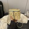 Small Square-shaped Bag, Simple Cross-body Bag, Fashionable Small Chic Checkered Chain Bag Casually