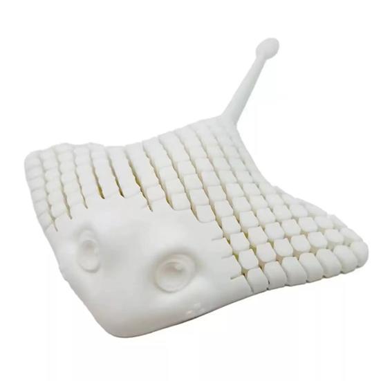 3D Printed Manta Ray Fidget Toy Articulated Manta Ray Stress Relief белый