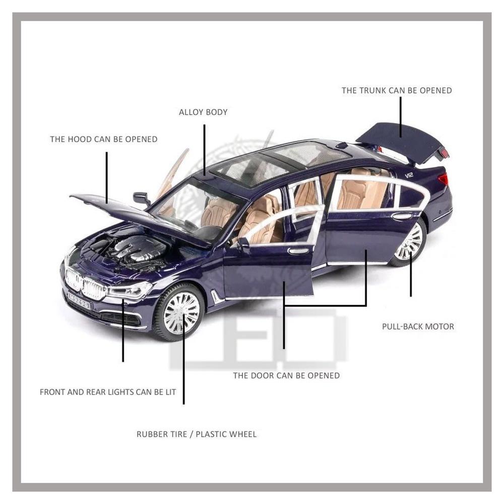 Clearance SalesKLT 1:24 BMW 760 Diecast Alloy Model Car for Kids Toys for Boys Toys for Kids Cars Toys