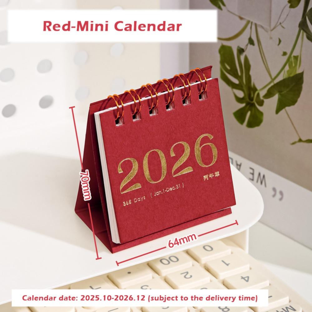 INS Mini 2026 Calendar Double Coil Portable Desk Calendar Calendar Ornaments New Year Gifts