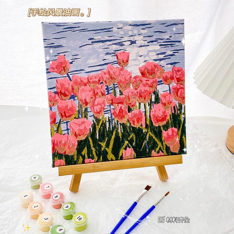 DIY Digital Landscape Oil Painting Coloring Hand Filled Painting Paint By Number Children's Coloring Decorative Landscape