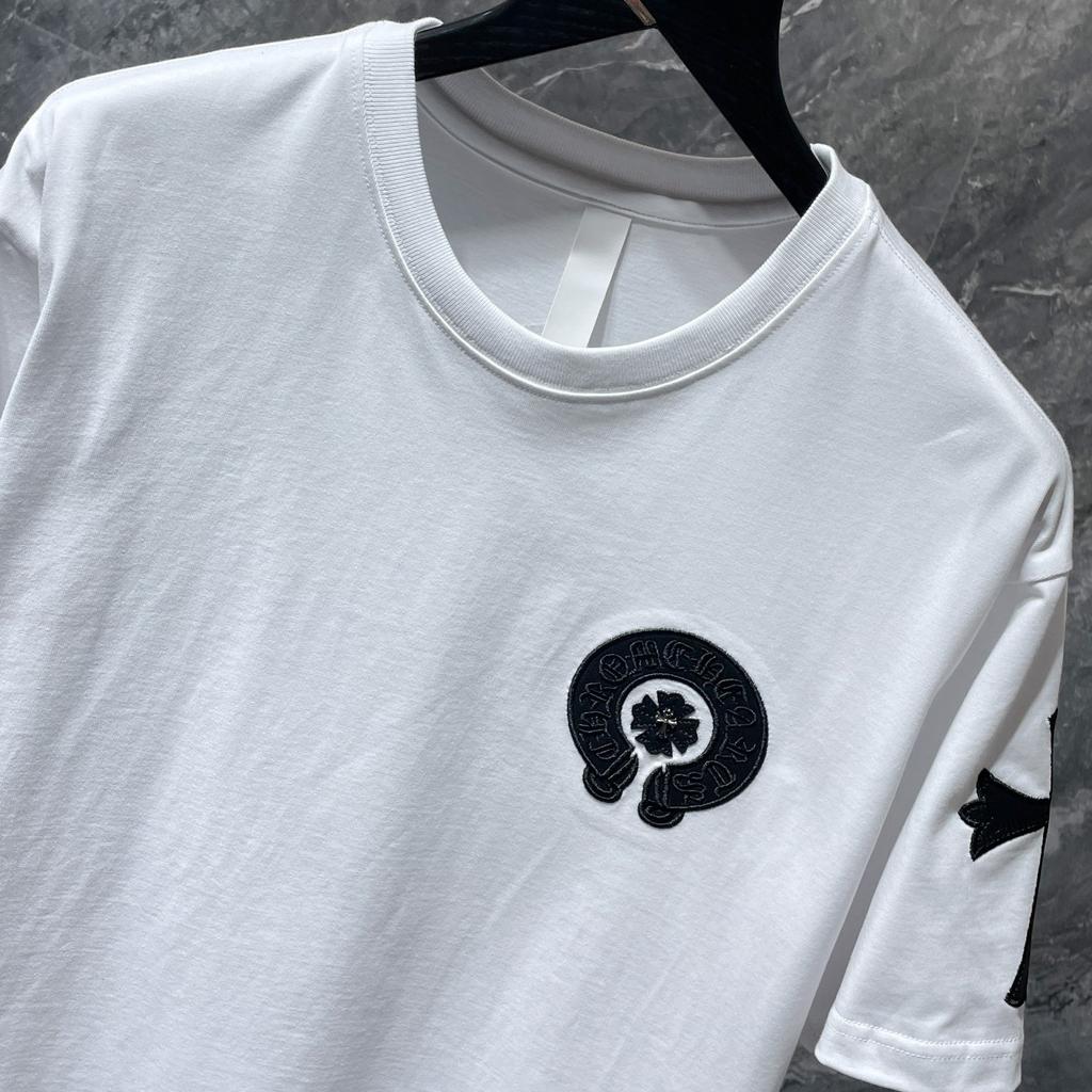 8558 CHROME HEARTS 2025 Sommer Neue Hochwertige Baumwolle Rundhals Lose Große Größe männer und frauen T-shirt Paar t-shirt