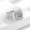 925 Sterling Silver Fashion Classic Two Carat Zircon Men's Ring Birthday Party Anniversary Gift