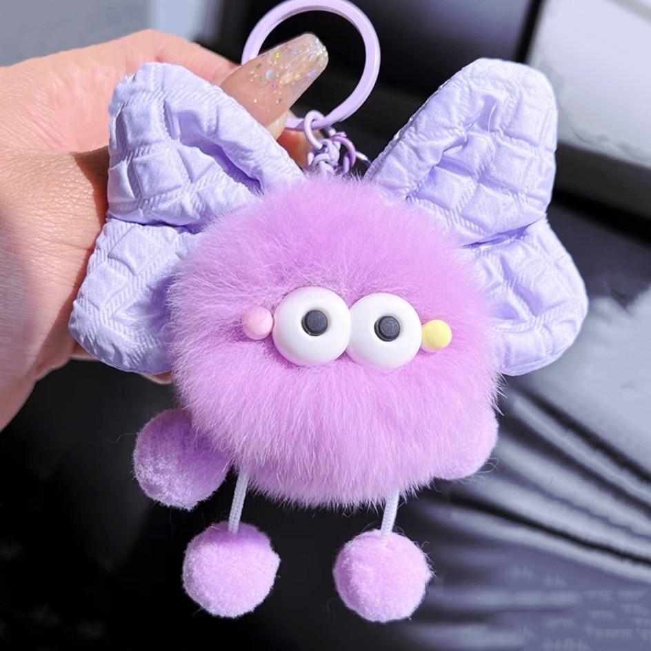 Rex Cute Rabbit Bow Briquettes Elf Action Bag Hanging Cartoon Plush Keychain Toy