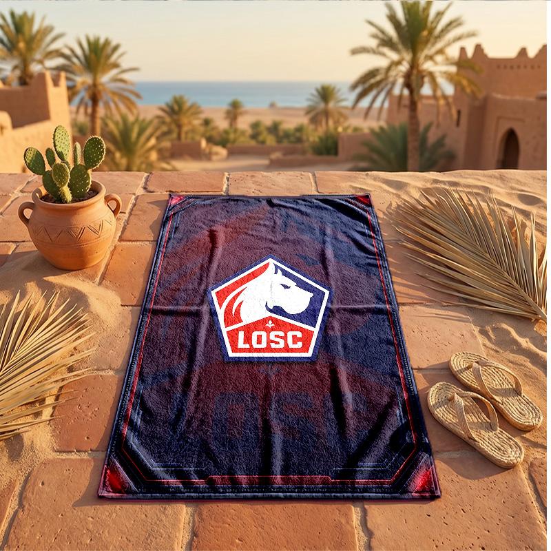 LOSC Lille FC Print Microfiber Beach Towel Quick Dry Absorbent Large Towel For Beach Swimming Travel