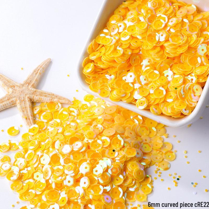 6mm Iridescent Silver Sequins: Laser Embossed Curved Pieces for DIY Embroidery, Wedding Dress Accessories, and Craft Ornaments.