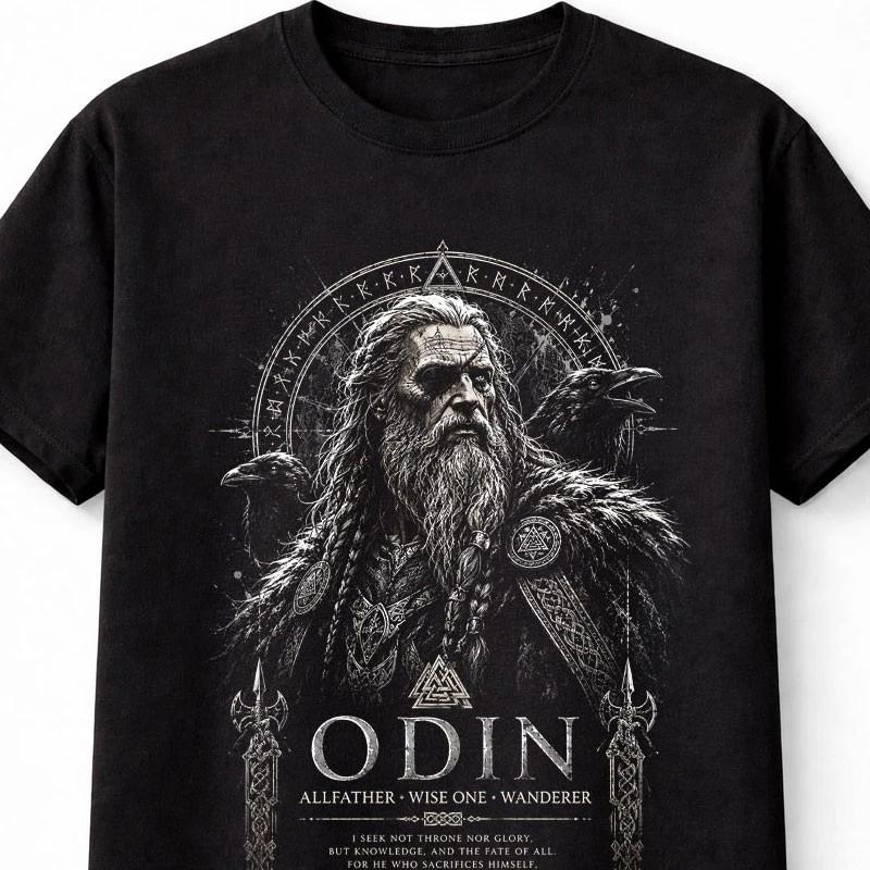 Odin Allfather Viking Raven Norse Mythology Valhalla Unisex TShirt S