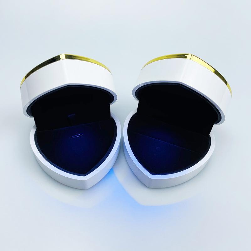 Jewelry Decoration Box Heart-Shaped Led Light Box Heart-Shaped Box Jewelry Storage For Jewelry Collection Wedding Proposal белый