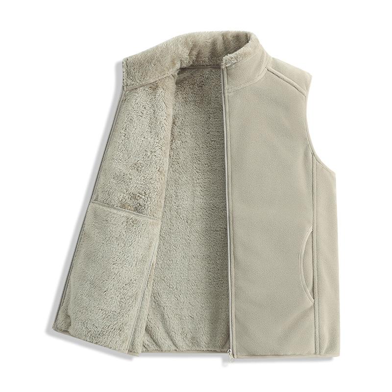 

New women Autumn Winter Fashion Versatile Casual Stand Up Collar Polar Fleece Vest Thickened Warm Outdoor Sports Sleeveless Coat M світло-зелений колір