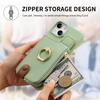 Y3 for iPhone 13 Wallet Case Ring Kickstand Zipper Purse Phone Cover