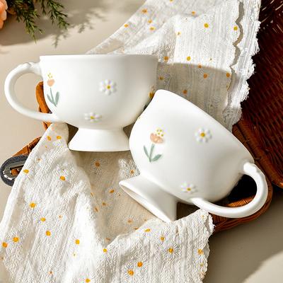Mug High End Light Luxury European Style Simple Ceramic Large Capacity Cup Breakfast Cup High Appearance and High Temperature Resistance