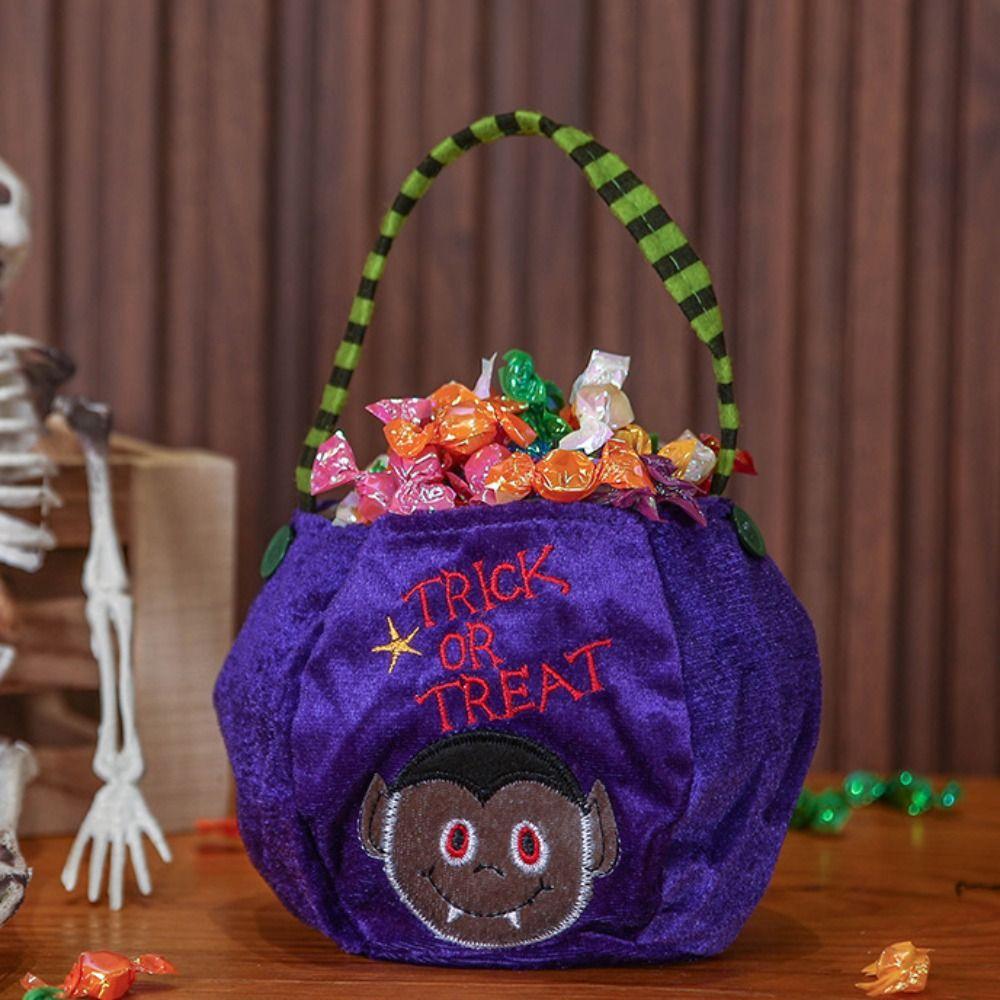 Gifts Pouch Trick or Treat Bag Non-woven Pumpkin Bag Funny Halloween Candy Drawstring Bag  Children