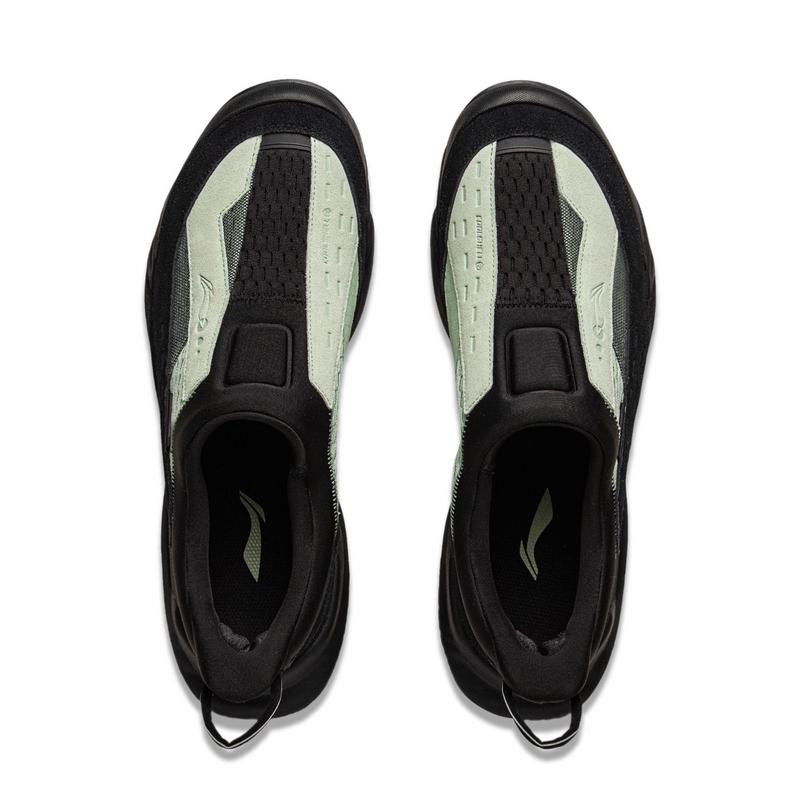 Li Ning CF Trail Lite Casual Comfortable Breathable Shock Absorbing Non-Slip Low-Top Outdoor Hiking Shoes Unisex Hiking Shoes Black Green AHCU035-6