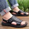 Sandals Men's Cowhide Summer Breathable Non-slip Soft-soled Beach Shoes Casual Men's Cool Slippers