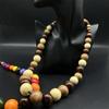 Bohemian Stijl Ronde Houten Kralen Pullover Ketting met Artistieke Retro Versieringen