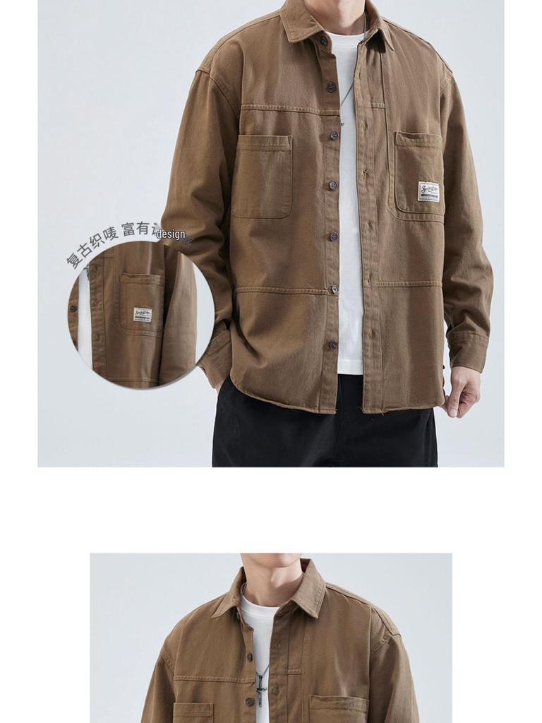 Men's Japanese Style Casual Spring & Autumn Workwear Shirt Jacket