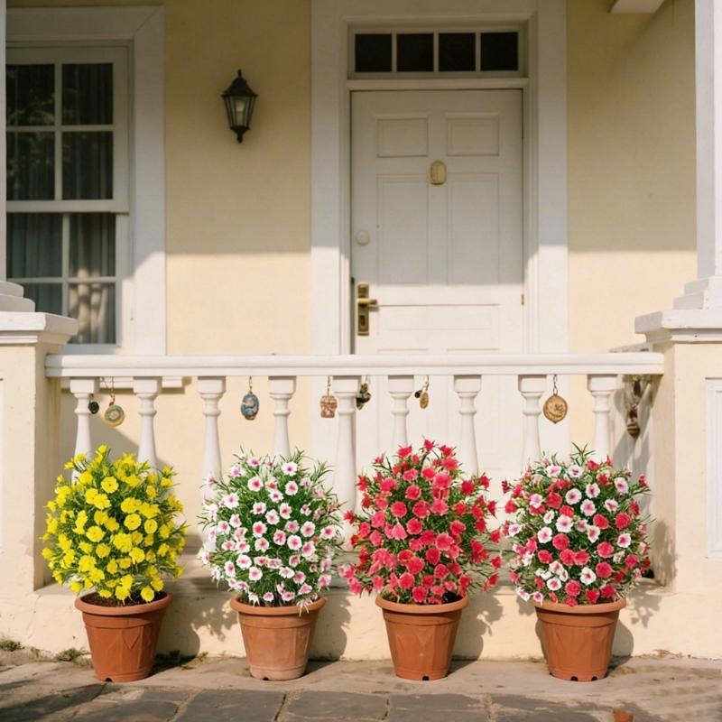 Realistic Artificial Ground Flower Plastic Floral Stake For Garden Wedding Photography And Outdoor Party Decoration