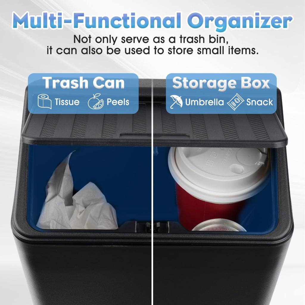 Shademax Rear Trash Can For Tesla Model Y Juniper 2026 2025 Center Console Organizer Backseat Storage Box Underseat Storage Tray Garbage Can Bin For