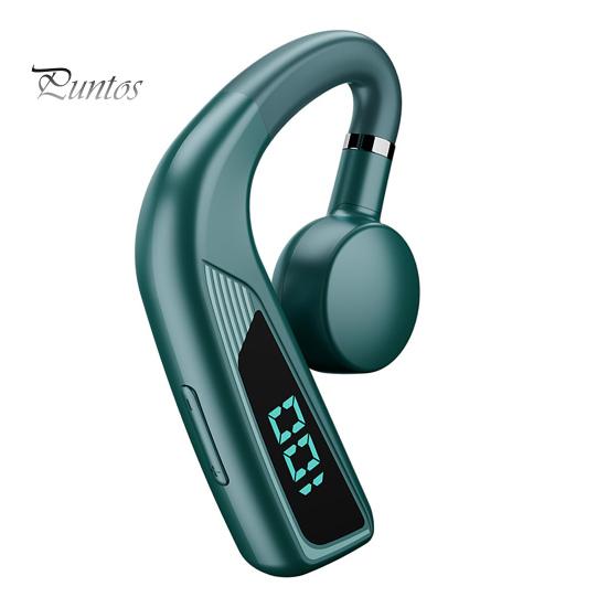 

V18 Bluetooth-совместимые наушники-крючки для ушей с костной проводимостью светодиодный цифровой дисплей бизнес-спортивная беспроводная гарнитура для вождения зелёный