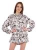 Inkmeso Printed Long Sleeve Oversized Shirt For Women  S Loose Fit Button-Down Shirts