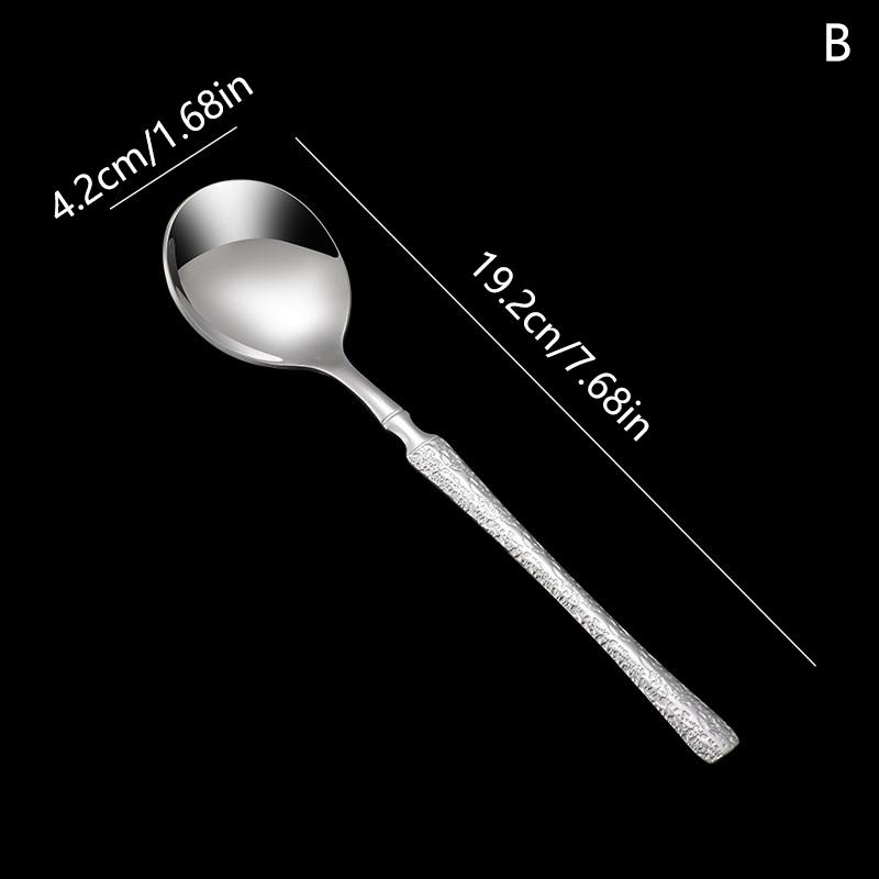 

1 шт. Ложка из нержавеющей стали с квадратной/круглой головкой, суповая ложка, ложка для риса, ложка с длинной ручкой, столовая ложка, кухонная утварь B