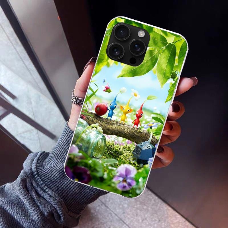 Game P-PikminS 4 Phone Case For iPhone 17 Air 11 13 Mini 14 15 Plus 16 12 Pro Max 16E SE 7 8 Pattern Soft TPU Back Cover  17 Air