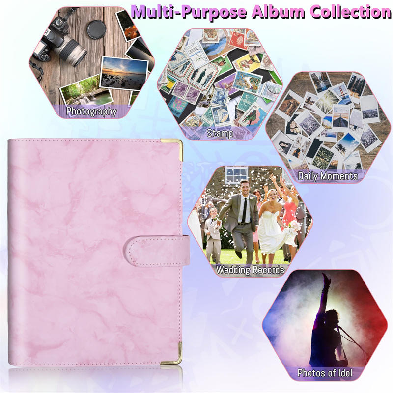 A5 Refillable 6 Ring Faux Leather Budget Binder,Notebook Binder Cover for A5 Filler Paper,Loose Leaf Personal Planner Binder