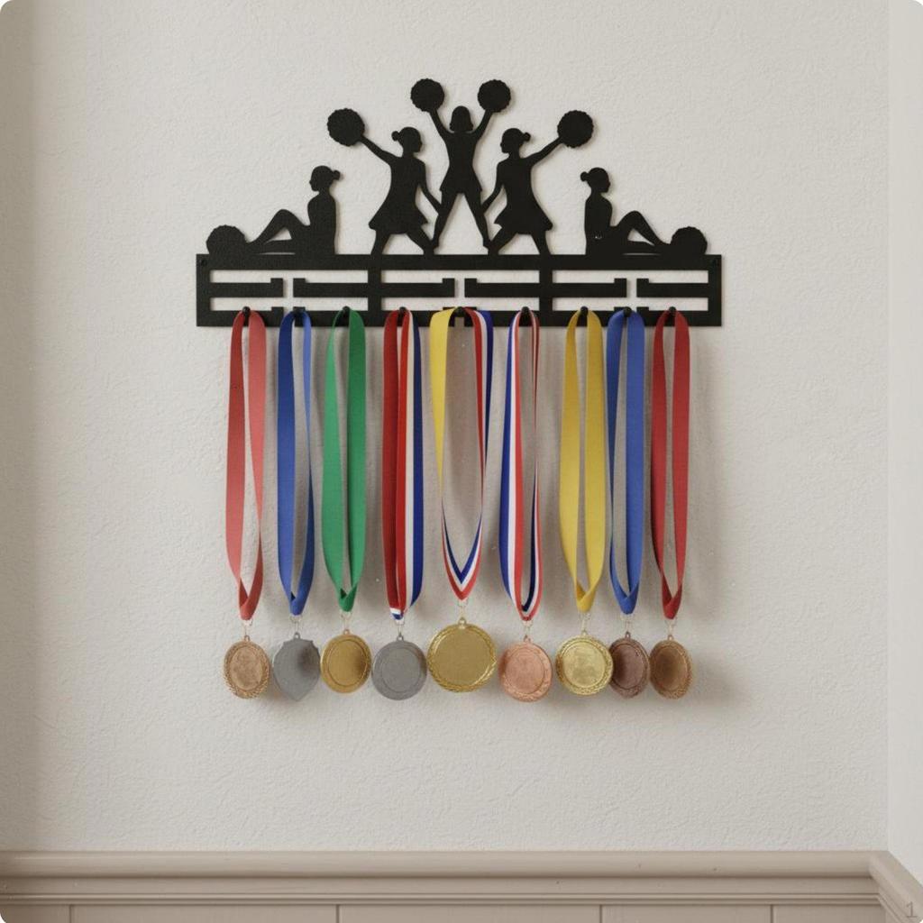 Metal Medal Display Rack Holds Up To 30 Medals Sports Holder High Capacity Wall Mounted Award